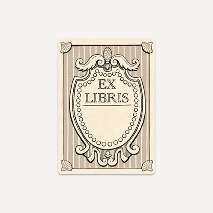 Gilded Bookplate Sticker - Set of 3