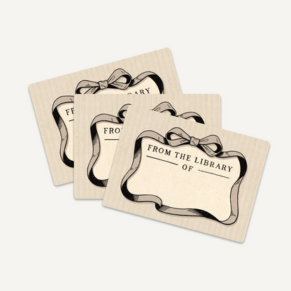 Ribbon Bookplate Sticker - Set of 3