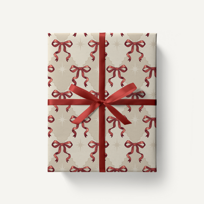 Red Bow Gift Wrap - 1 Sheet