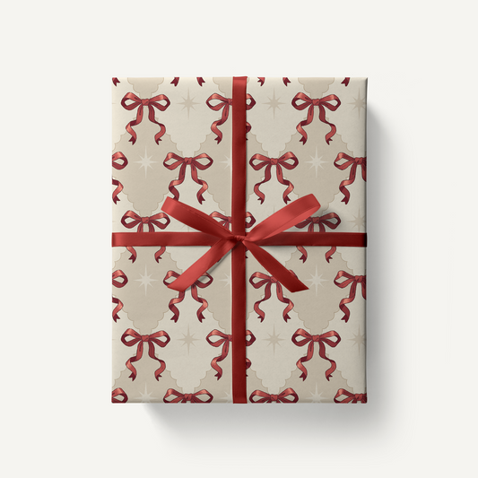 Red Bow Gift Wrap - 1 Sheet