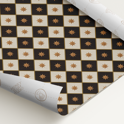 Star Tile Gift Wrap - 1 Sheet