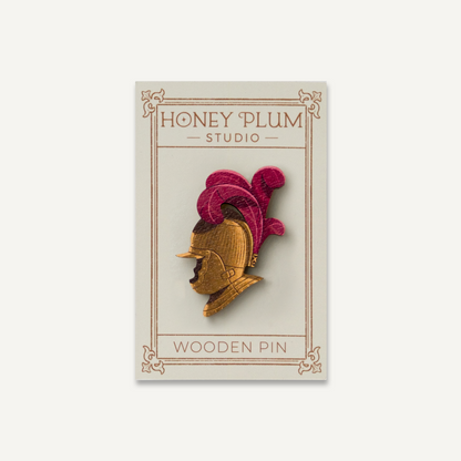 Plumed Helmet Wooden Pin