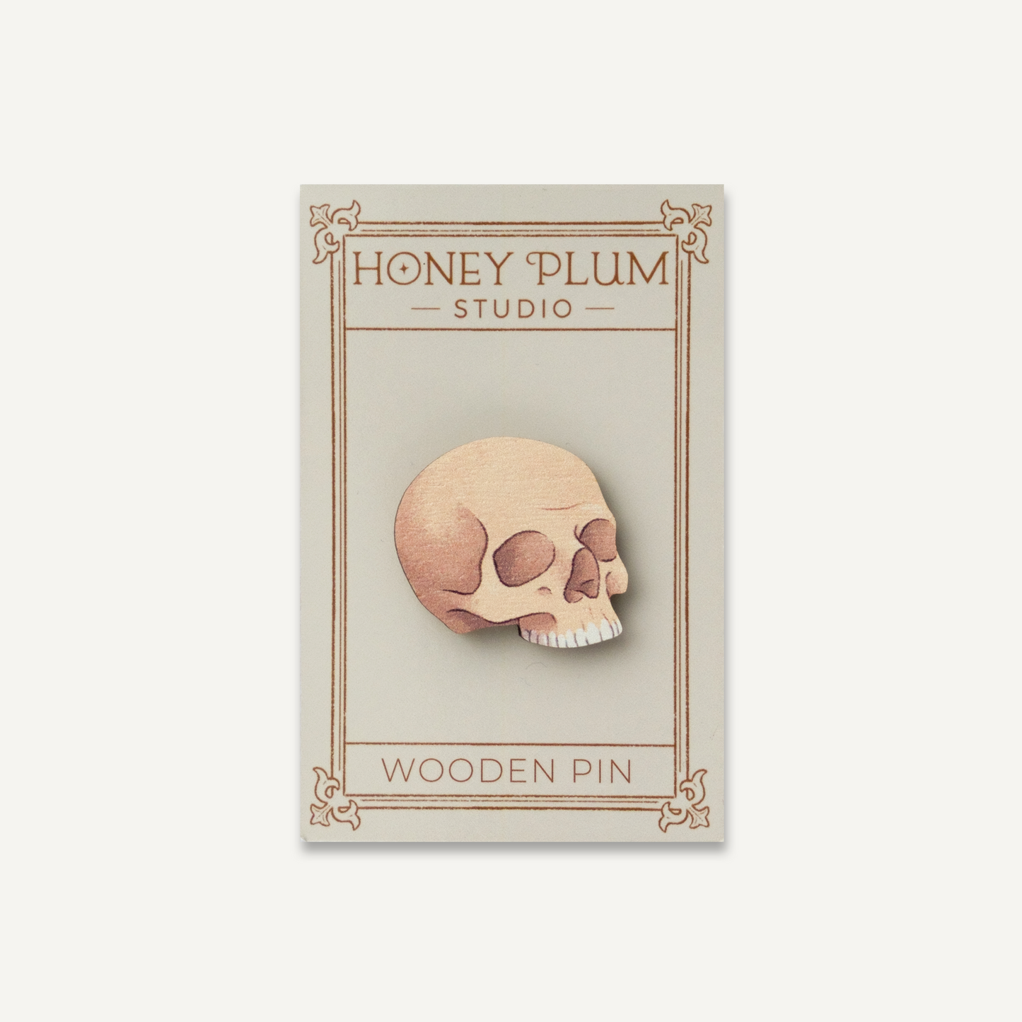 Sapien Skull Wooden Pin
